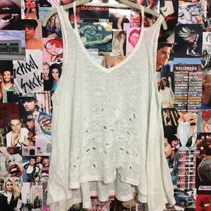 free people embroidered cut out tank top